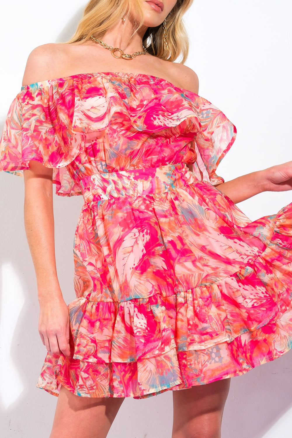 DELICATE WONDER WOVEN MINI DRESS Flying Tomato